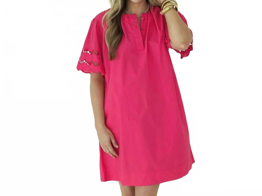 NEW CARYN LAWN betty dress in hot pink